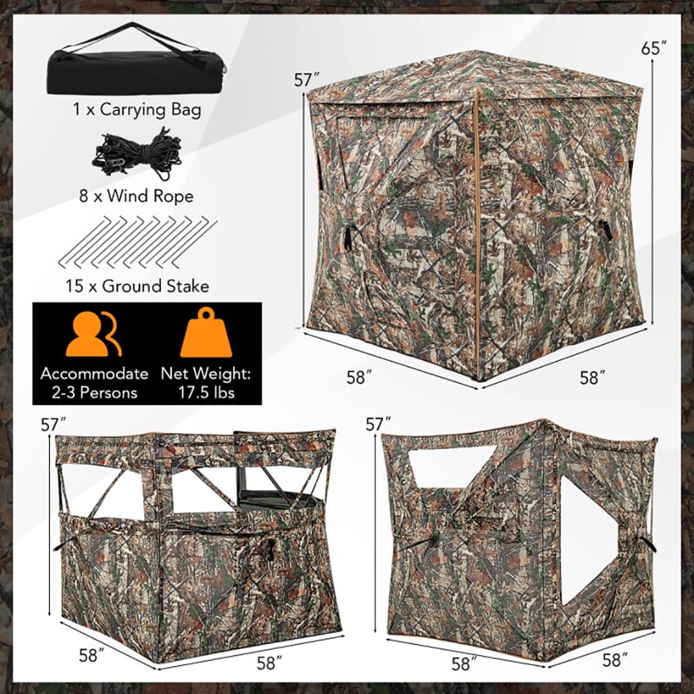 Hunting Outdoor - Abri de chasse détachable 5-en-1, pour