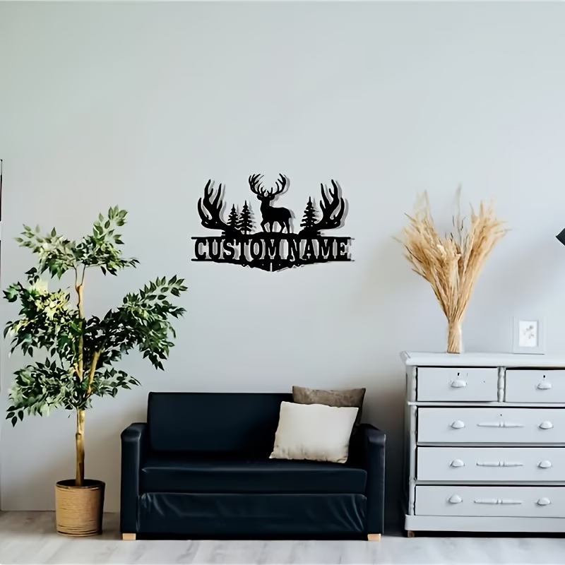 Hunting Outdoor Christmas Decorations - Art mural en métal personnalisable, style