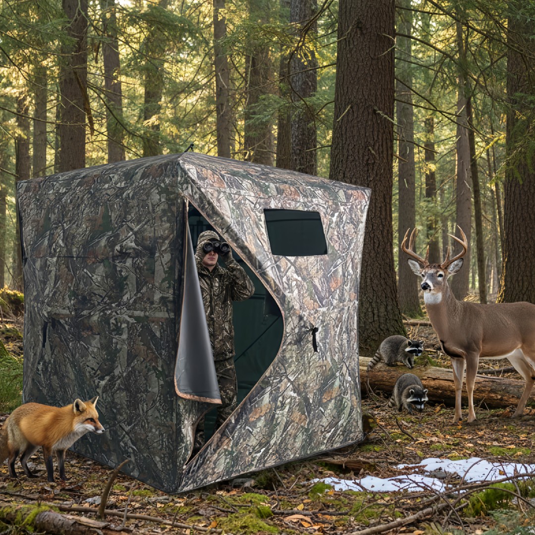 Hunting Outdoor - Abri de chasse pop-up camouflage facile
